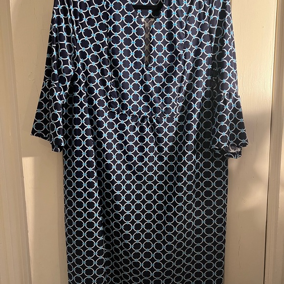 Jude Connally Dress size M, Kerry cut, navy circle geo print - Picture 4 of 4